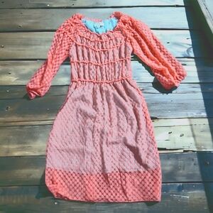 Umgee Coral Long Sleeve Dress, Boho Dress